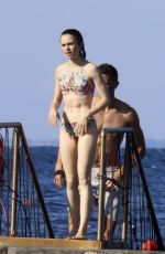 LILY COLLINS in Bikini at a Beach in Ischia 07/17/2017