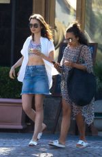 LILY COLLINS in Denim Skirt Out in Ischia 07/16/2017