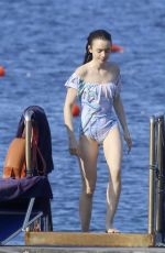 LILY COLLINS in Swimsuit at a Beach in Ischia 07/18/2017