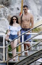 LILY COLLINS in Swimsuit at a Beach in Ischia 07/18/2017
