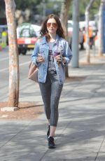 LILY COLLINS Leaves a Gym in Beverly Hills 07/13/2017