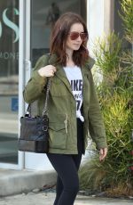 LILY COLLINS Leaves a Gym in West Hollywood 07/11/2017