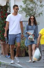 LILY COLLINS Out and About in Ischia 07/18/2017