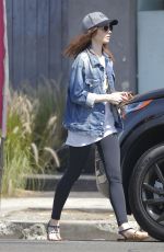 LILY COLLINS Picking up Her Dry Cleaning in Beverly Hills 07/08/2017