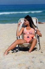 LIZIANE GUTIERREZ in Shocked Trump Swimsuit at a Beach in Brazil 07/25/2017