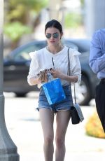 LUCY HALE in Denim Cutoffs Out in Los Angeles 07/07/2017