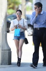 LUCY HALE in Denim Cutoffs Out in Los Angeles 07/07/2017