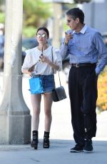 LUCY HALE in Denim Cutoffs Out in Los Angeles 07/07/2017