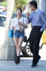 LUCY HALE in Denim Cutoffs Out in Los Angeles 07/07/2017