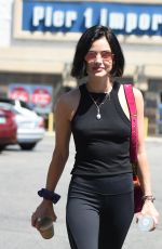 LUCY HALE in Tights Out for Coffee in Los Angeles 07/28/2017