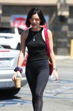 LUCY HALE in Tights Out for Coffee in Los Angeles 07/28/2017