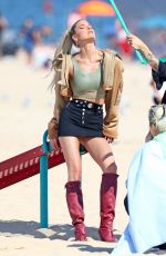 MARTHA HUNT on the Set of VS Photoshoot at Coney Island 07/18/2017