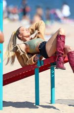 MARTHA HUNT on the Set of VS Photoshoot at Coney Island 07/18/2017