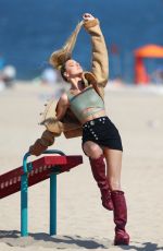 MARTHA HUNT on the Set of VS Photoshoot at Coney Island 07/18/2017