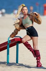 MARTHA HUNT on the Set of VS Photoshoot at Coney Island 07/18/2017