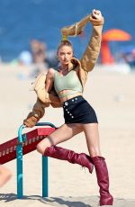MARTHA HUNT on the Set of VS Photoshoot at Coney Island 07/18/2017