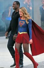 MELISSA BENOIST on the Set of Supergirl in Vancouver 07/16/2017