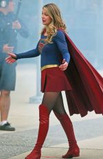 MELISSA BENOIST on the Set of Supergirl in Vancouver 07/16/2017
