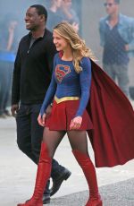 MELISSA BENOIST on the Set of Supergirl in Vancouver 07/16/2017