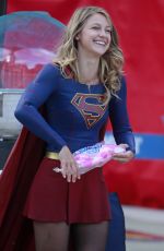 MELISSA BENOIST on the Set of Supergirl in Vancouver 07/16/2017