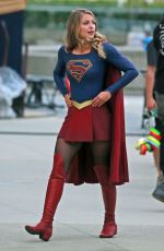 MELISSA BENOIST on the Set of Supergirl in Vancouver 07/16/2017