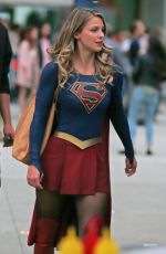 MELISSA BENOIST on the Set of Supergirl in Vancouver 07/16/2017
