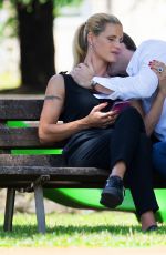 MICHELLE HUNZIKER and Tomaso Trussardi at Park in Bergamo 07/15/2017