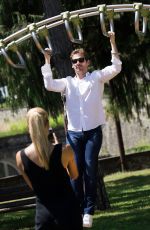 MICHELLE HUNZIKER and Tomaso Trussardi at Park in Bergamo 07/15/2017