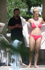 MICHELLE HUNZIKER in Bikini at a Pool in Milano Marittima 07/03/2017