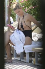 MICHELLE HUNZIKER in Swimsuit at a Pool in Milano Marittima 07/08/2017
