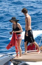 MIRA SORVINO on Vacation in Capri 07/12/2017