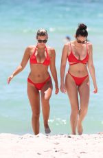 NATASHA OAKLEY and DEVIN BRUGMAN in Bikinis at a Beach in Miami 07/18/2017