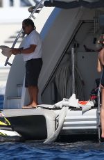 NATASHA POLY in Swimsuit on the Yacht in Saint Tropez 07/26/2017