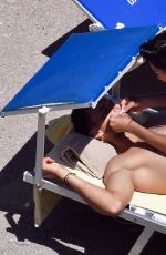 NICOLE SCHERZINGER in Bikini at a Beach in Capri 07/17/2017