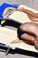 NICOLE SCHERZINGER in Bikini at a Beach in Capri 07/17/2017