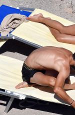 NICOLE SCHERZINGER in Bikini at a Beach in Capri 07/17/2017