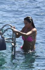 NICOLE SCHERZINGER in Bikini at a Boat in Mykonos 07/03/2017