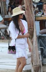 NICOLE SCHERZINGER in Bikini Top at a Beach in Mykonos 07/01/2017