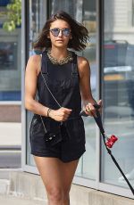 NINA DOBREV Out with Her Dog in New York 07/23/2017