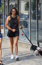 NINA DOBREV Out with Her Dog in New York 07/23/2017
