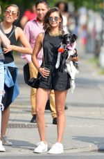 NINA DOBREV Out with Her Dog in New York 07/23/2017