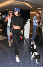 NINA DOBREV with Her Dog at LAX Airport in Los Angeles 07/19/2017