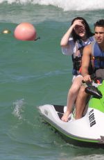 NOAH CYRUS and Justin Mahone Riding a Jet Ski in Miami 07/15/2017