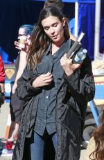 ODETTE ANNABLE on the Set of Supergirl in Vancouver 07/16/2017