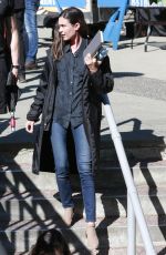 ODETTE ANNABLE on the Set of Supergirl in Vancouver 07/16/2017
