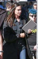 ODETTE ANNABLE on the Set of Supergirl in Vancouver 07/16/2017