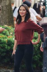 OLIVIA MUNN at Six Season 2 Set in Vancouver 07/26/2017