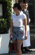 OLIVIA MUNN in Denim Skirt Out for Lunch in West Hollywood 07/13/2017