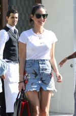 OLIVIA MUNN in Denim Skirt Out for Lunch in West Hollywood 07/13/2017
