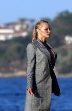 PAMELA ANDERSON on the Set of a Photoshoot in St Tropez 07/17/2017